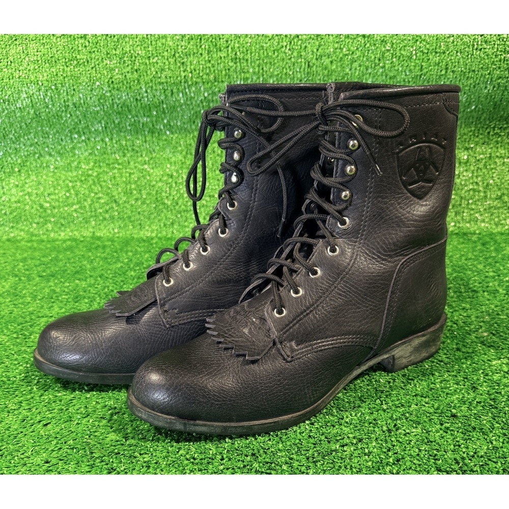 ARIAT Heritage Lacer Kilte - Men's Black Western Leather Boots 30071 - Size US 8